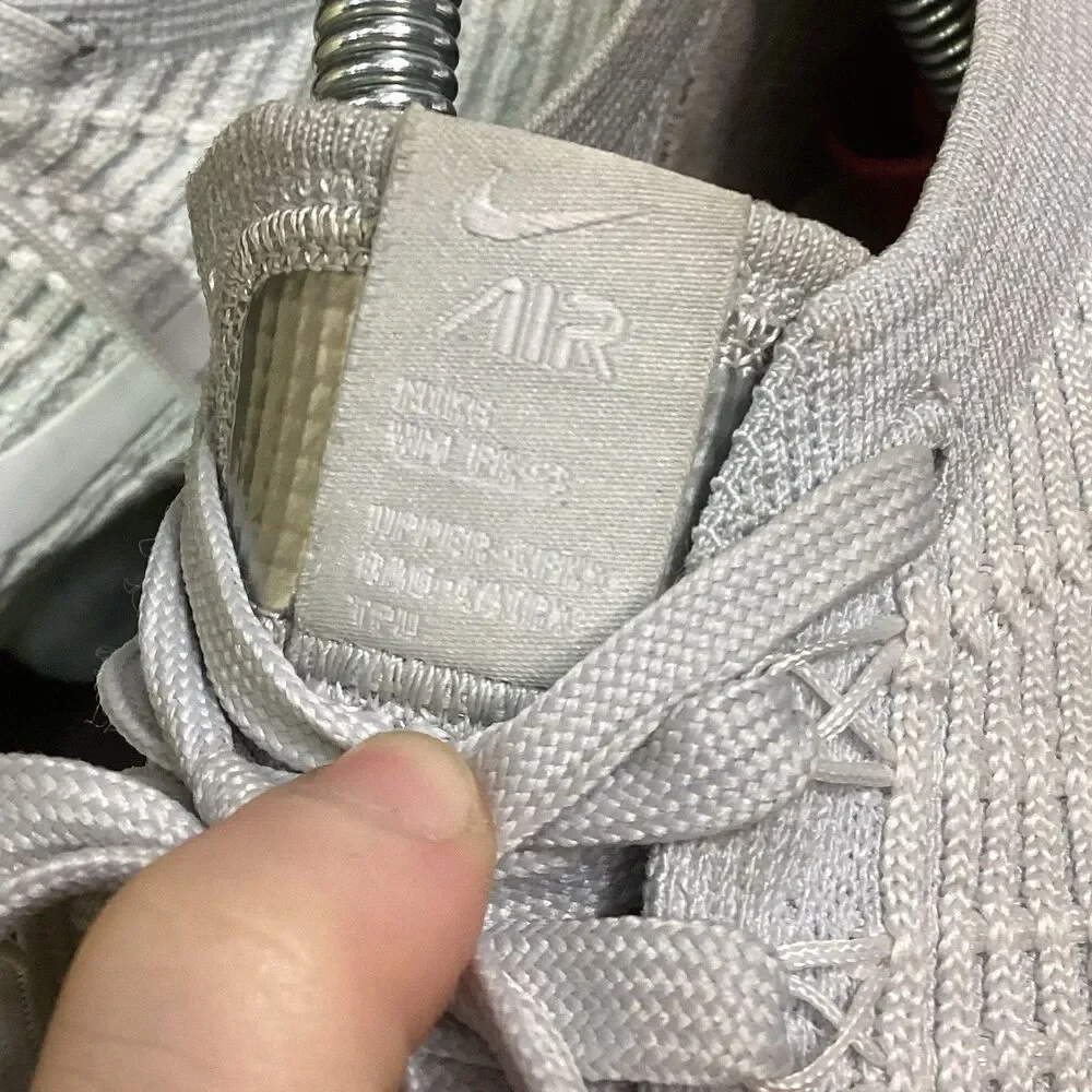 Nike Air VaporMax Flyknit 3 Womens Sz 10 Pure Platinum - Gray-Green - AJ6910-100